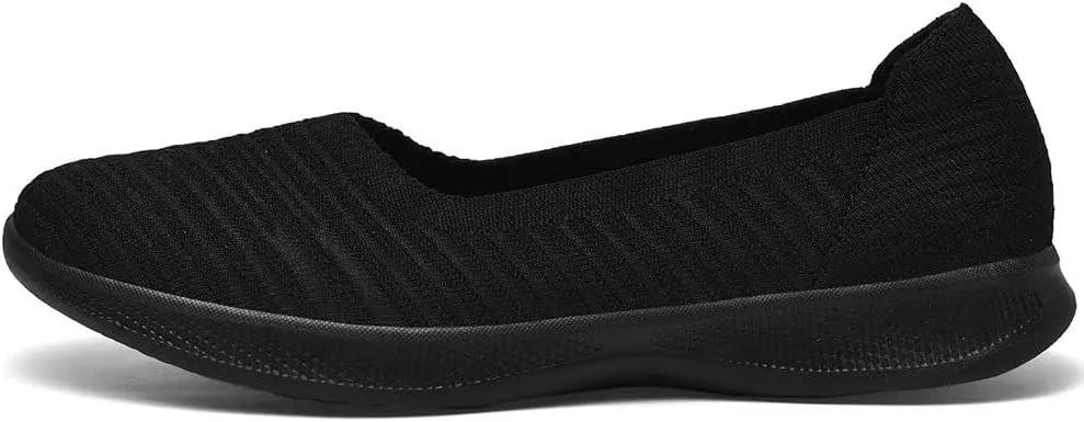 konhill Women's Slip on Loafers - Comfy Walking Tennis Low-Top Ballet Flat Nurse Shoes Casual Sneakers