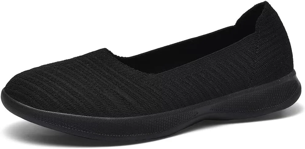 konhill Women's Slip on Loafers - Comfy Walking Tennis Low-Top Ballet Flat Nurse Shoes Casual Sneakers