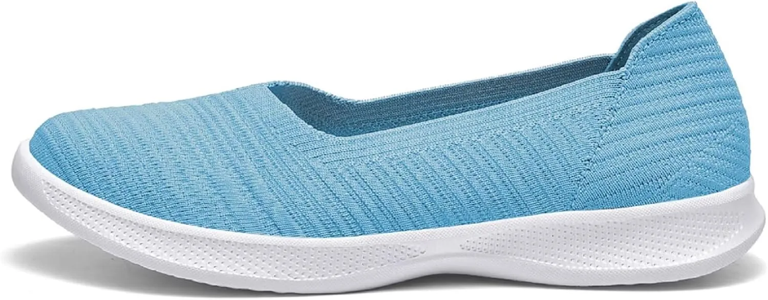 konhill Women's Slip on Loafers - Comfy Walking Tennis Low-Top Ballet Flat Nurse Shoes Casual Sneakers