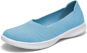 konhill Women's Slip on Loafers - Comfy Walking Tennis Low-Top Ballet Flat Nurse Shoes Casual Sneakers