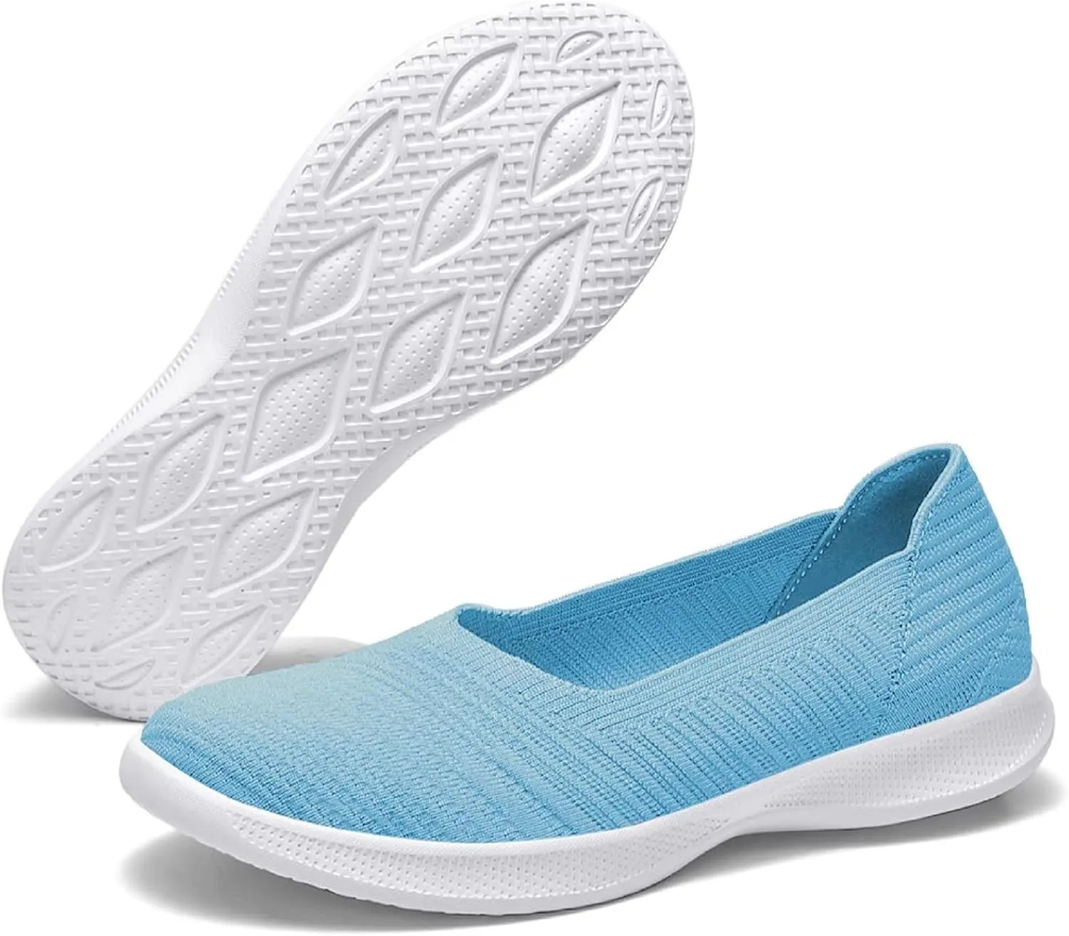 konhill Women's Slip on Loafers - Comfy Walking Tennis Low-Top Ballet Flat Nurse Shoes Casual Sneakers