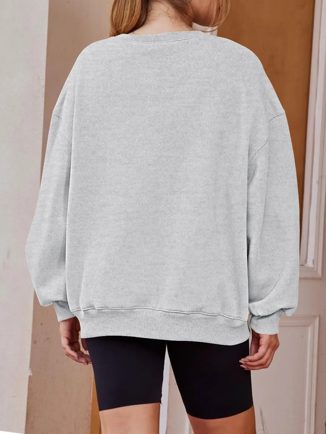 Lacozy Womens Oversized USA Sweatshirts American Flag Crewneck Sweater Long Sleeve Loose Fleece Tops 4th of July Outfits