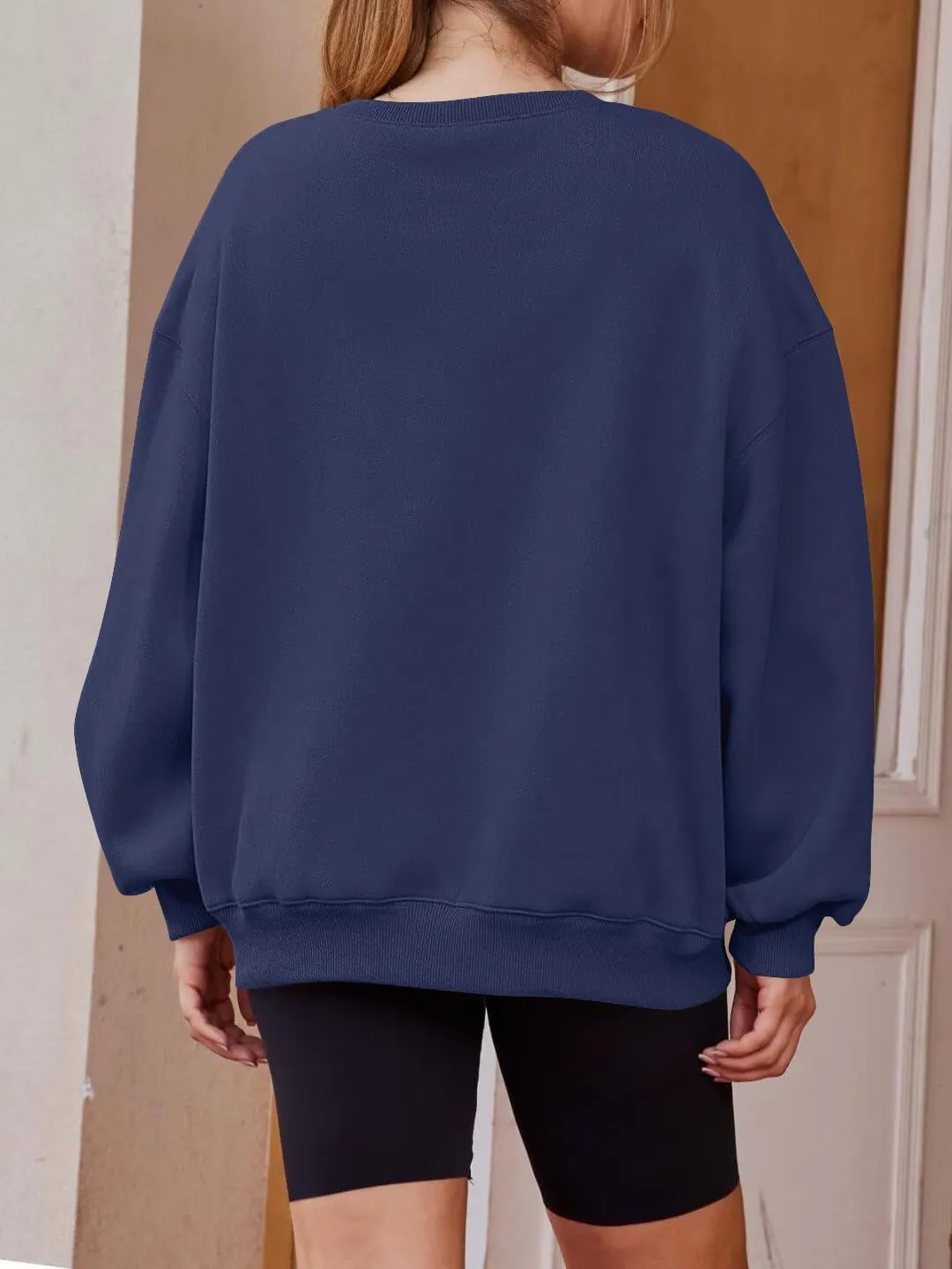Lacozy Womens Oversized USA Sweatshirts American Flag Crewneck Sweater Long Sleeve Loose Fleece Tops 4th of July Outfits