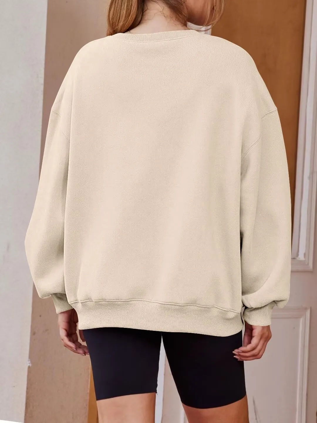 Lacozy Womens Oversized USA Sweatshirts American Flag Crewneck Sweater Long Sleeve Loose Fleece Tops 4th of July Outfits