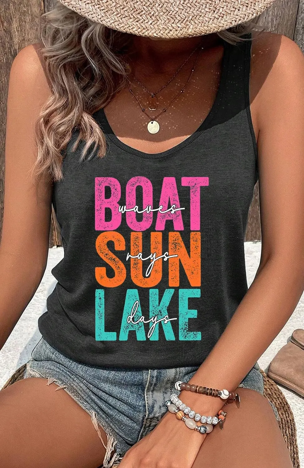 Lake Life Summer Racerback Tank Tops for Women Funny Lake Vacation Shirt Camis Teen Girls Graphic Workout Tanks Shirt