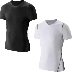 LANBAOSI Kids Boy's Compression Shirts Child's Quick Dry Sports Undershirts Short Sleeve Baselayer Tee Tops