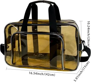 Large Heavy Clear travel Bag,Stadium Approved Clear Gym Bag with Adjustable Strap, for Home, Work, Concerts, Sports Events