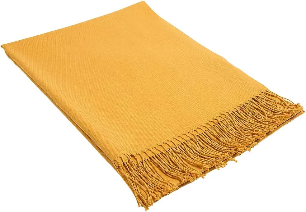 Large Soft Cashmere Feel Scarf Silky Pashmina Solid Colors Shawls Warm Wraps