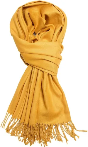 Large Soft Cashmere Feel Scarf Silky Pashmina Solid Colors Shawls Warm Wraps