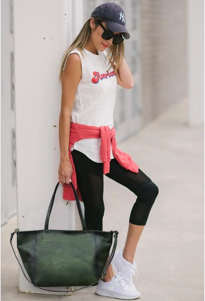 Large Tote Bag for Women Genuine Leather Handbag Purse Women's Shoulder Bags Soft Travel Purses