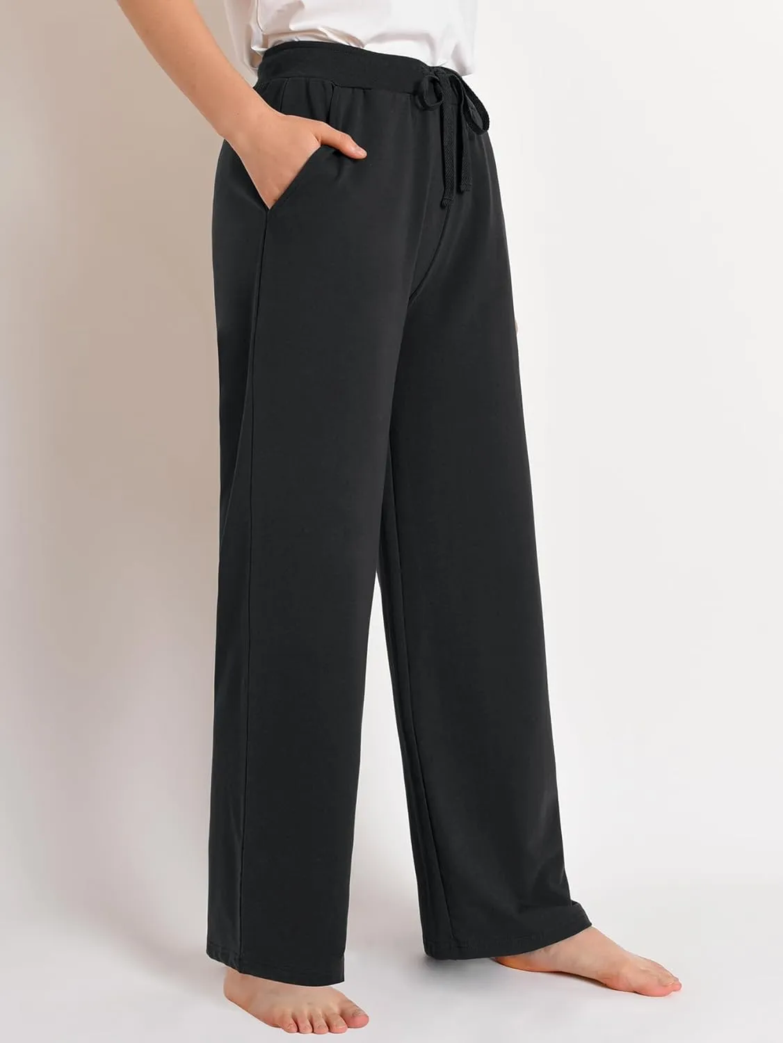 Latuza Women's Comfy Cotton Wide Leg Lounge Pants Loose Fit
