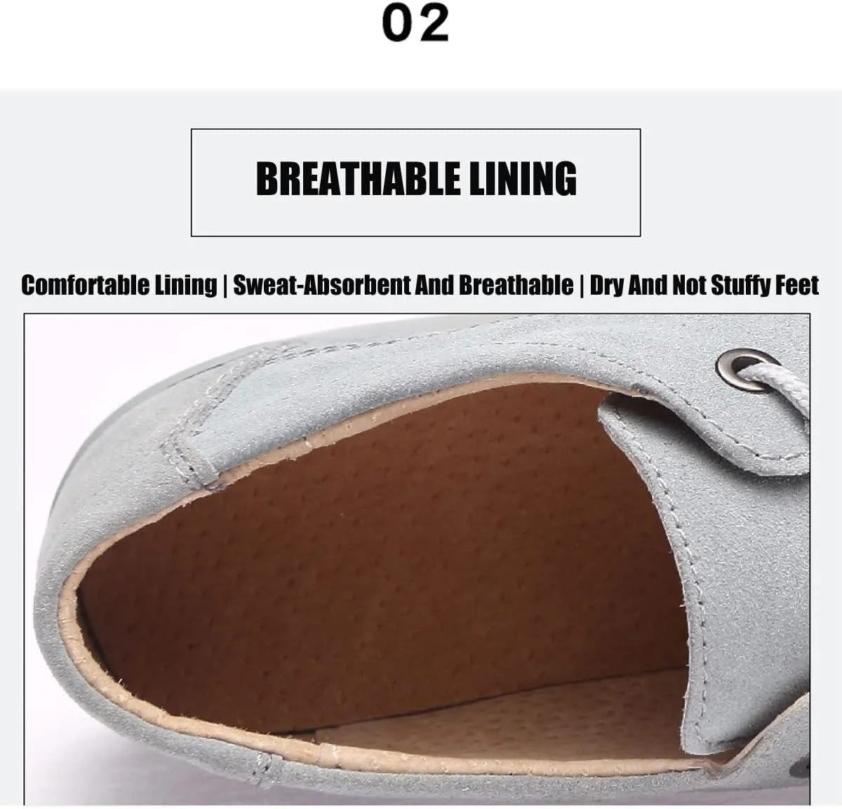 LAVAEGG Women Slip On Loafers,Comfort Suede Moccasins Wide Low Top Shoes,Non-Slip Heightening Wedge Shoes