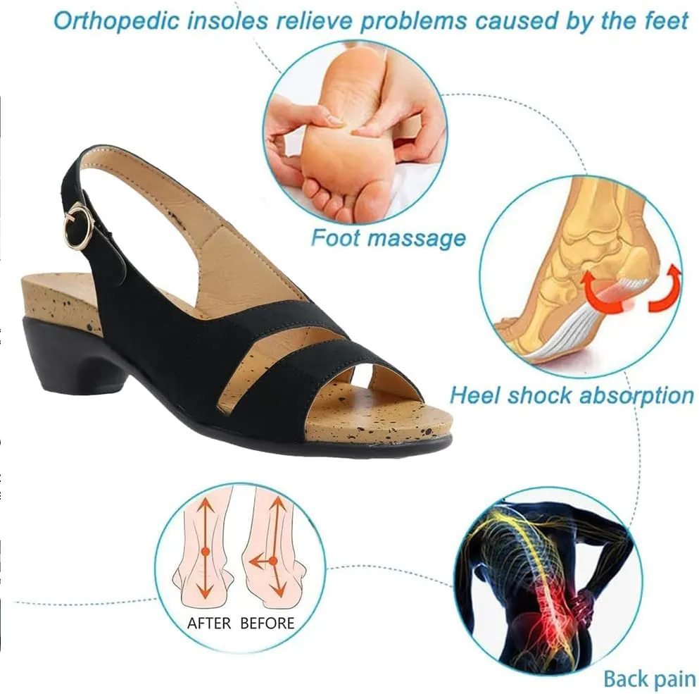 Libiyi Sandals, Libiyi Women's Ultra-Comfy Breathable Orthotic Sandals, Summer Open Toe Wedge Chunky Sandals