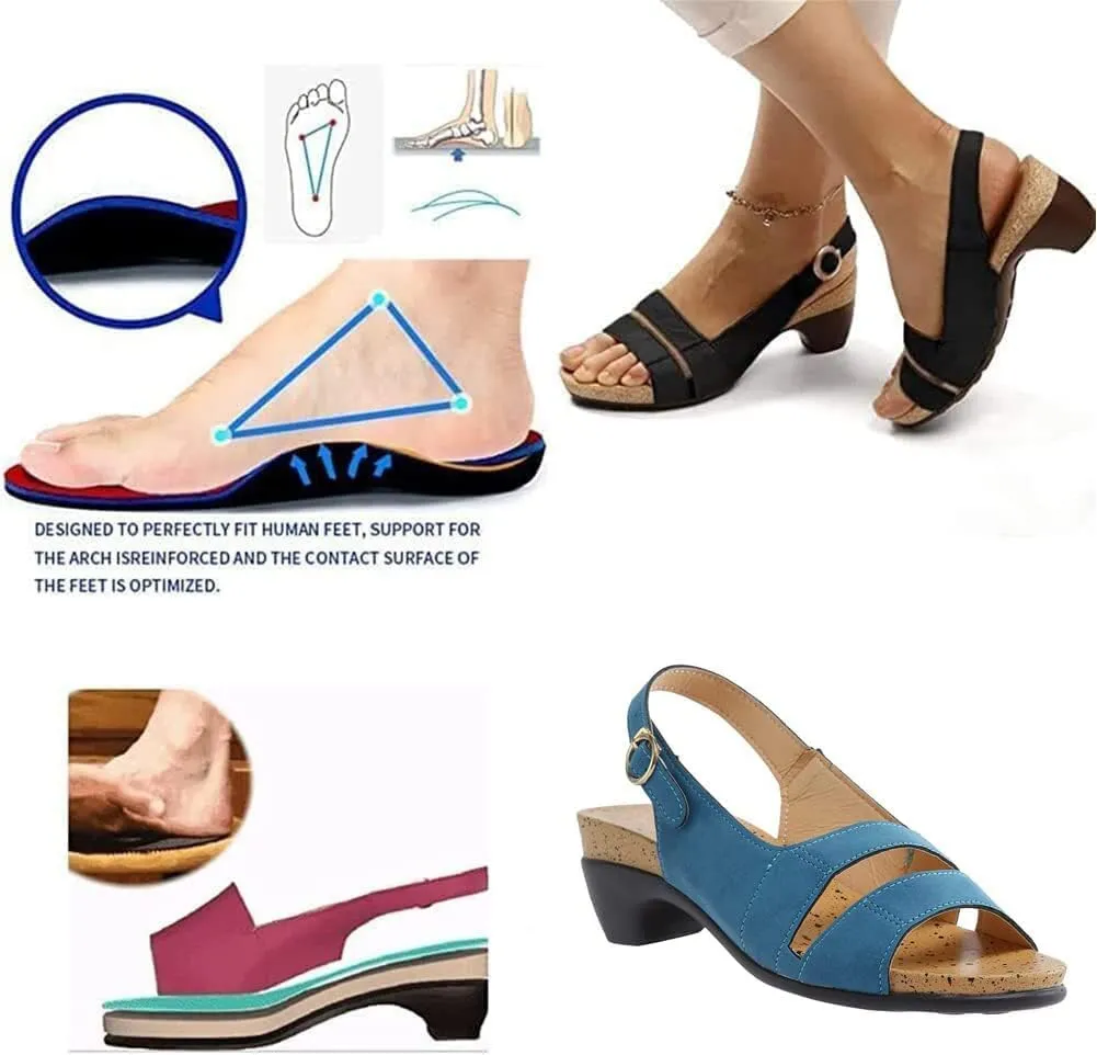 Libiyi Sandals, Libiyi Women's Ultra-Comfy Breathable Orthotic Sandals, Summer Open Toe Wedge Chunky Sandals