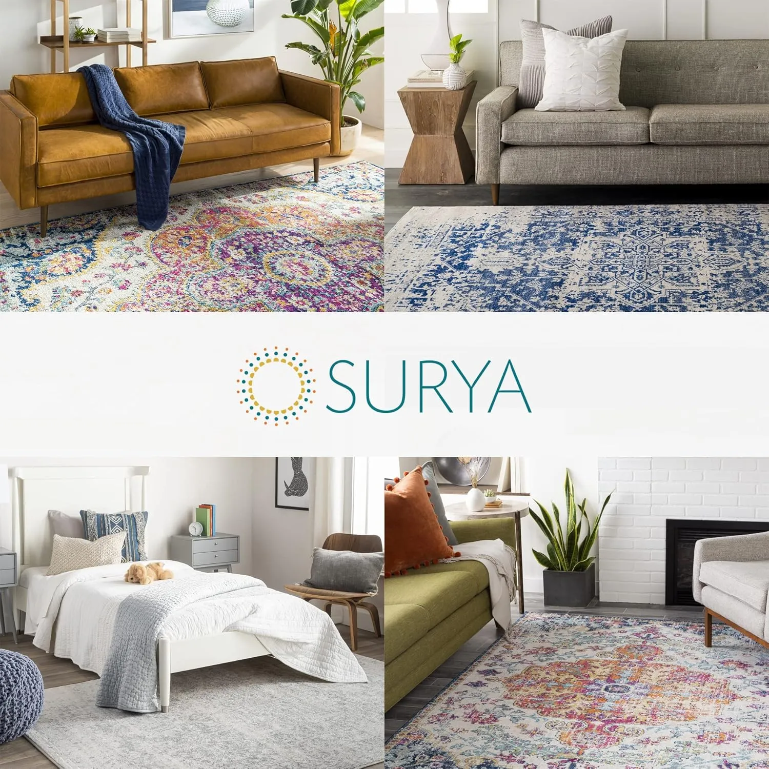 Livabliss Anja Oriental Medallion Area Rug,6'7" x 9',Grey