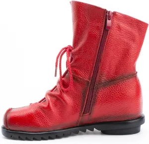 Loafers For Women Genuine Leather Women’s Flat Ankle Booties Soft Cowhide Side Zip Boots for Comfort and Style