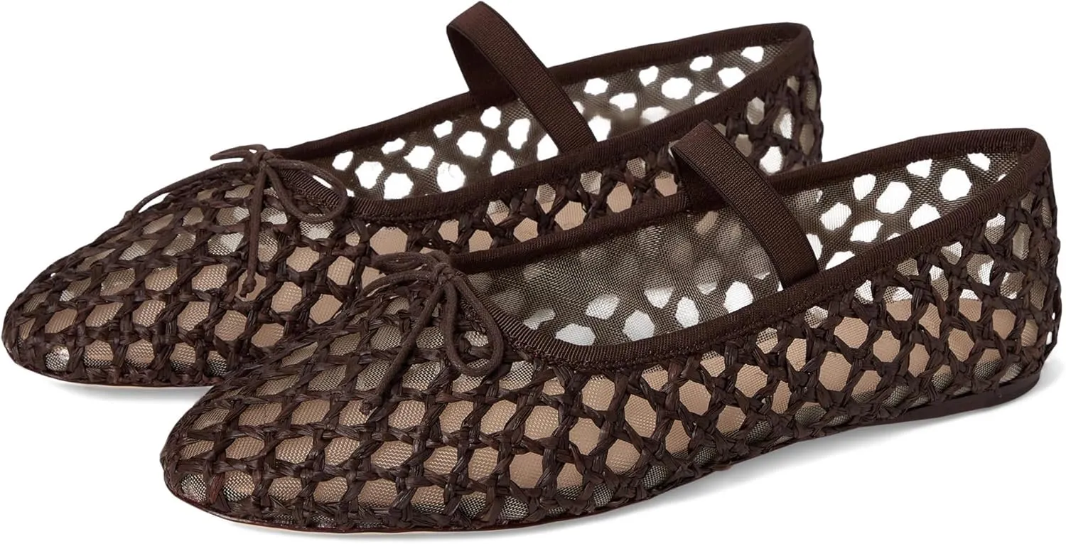 Loeffler Randall Women's Leonie Ballet Flat, Chocolate 2, 8