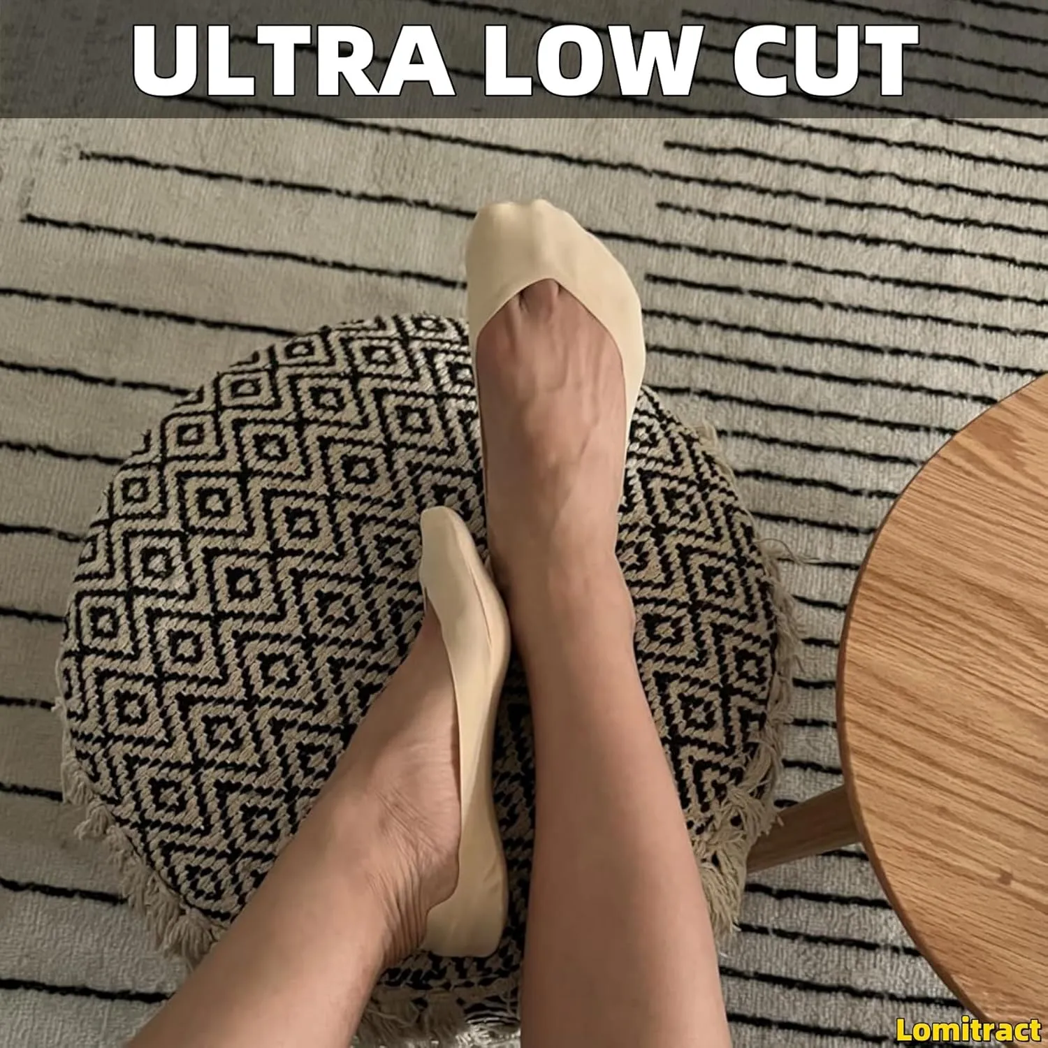Lomitract Thin Ultra Low Socks (Women 5-12), Made of Ice Silk Surface on the Surface & Cotton on the Bottom