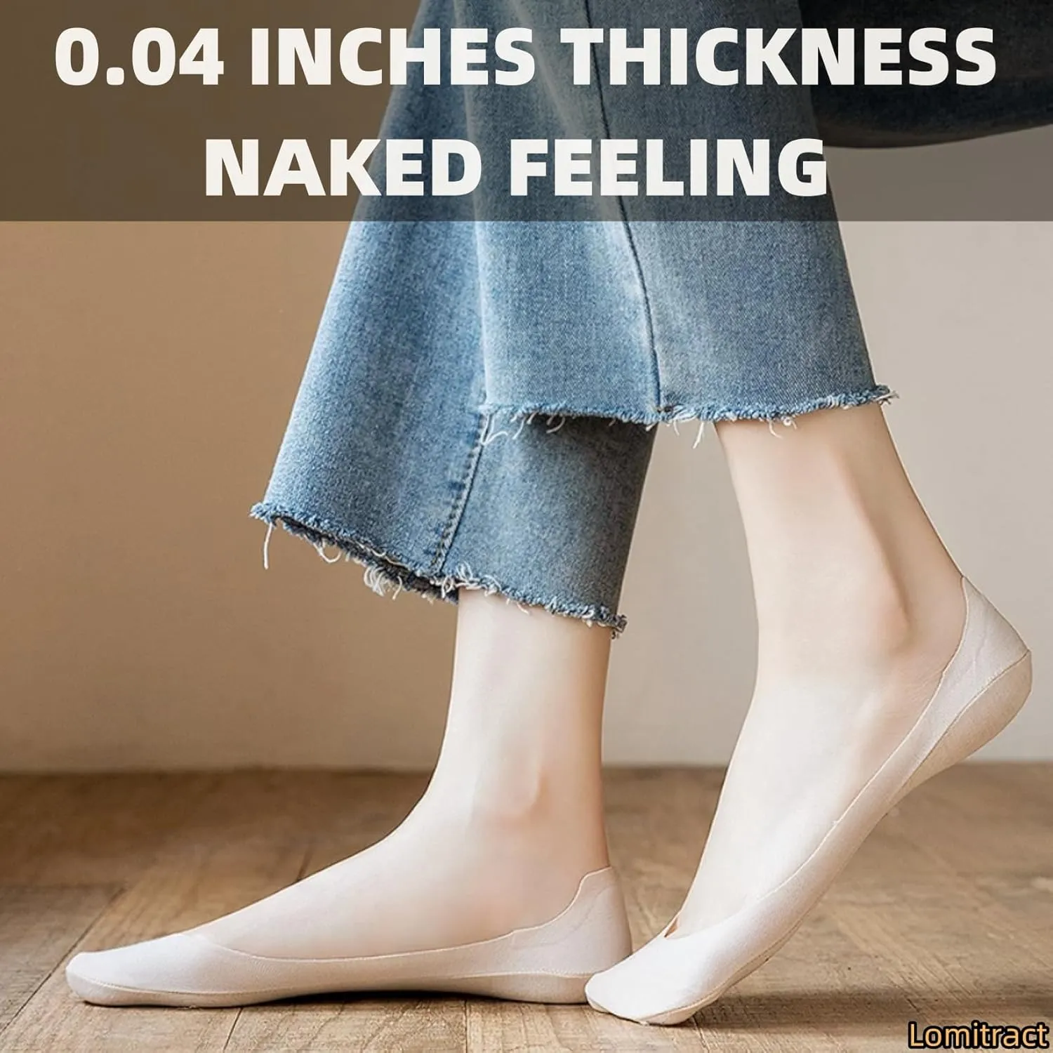 Lomitract Thin Ultra Low Socks (Women 5-12), Made of Ice Silk Surface on the Surface & Cotton on the Bottom