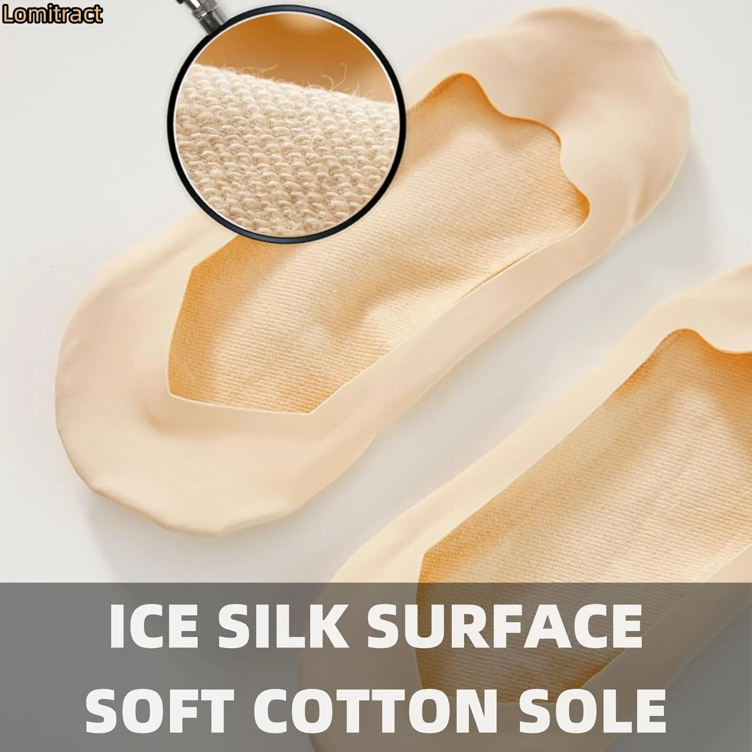 Lomitract Thin Ultra Low Socks (Women 5-12), Made of Ice Silk Surface on the Surface & Cotton on the Bottom