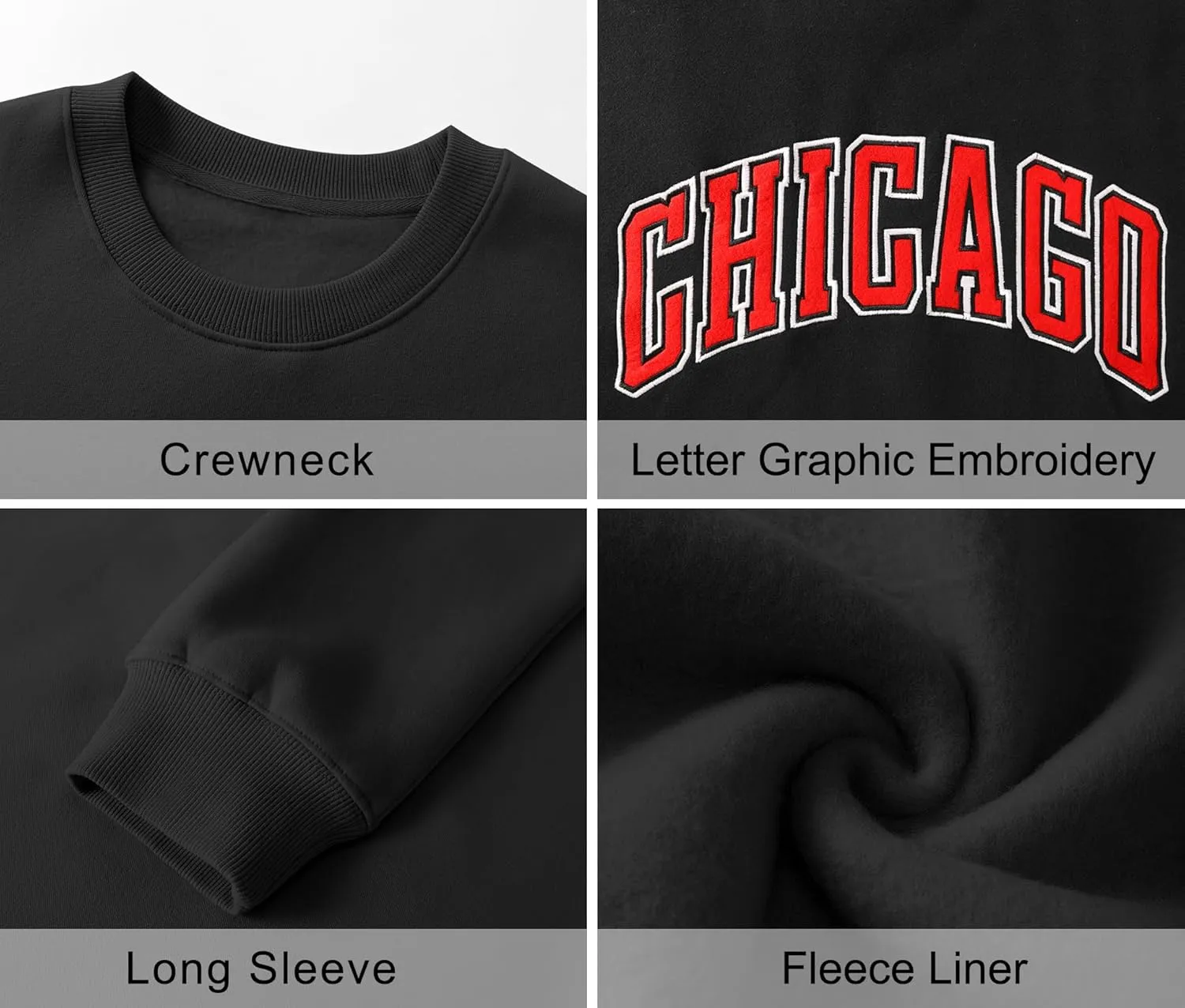 LOMON Oversized Sweatshirt for Women Crewneck Long Sleeve Casual Fleece Tops Graphic Hoodies Pullover Sweater