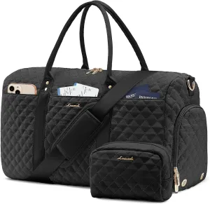 LOVEVOOK Travel Duffle Bag,Carry on Overnight Bag with Shoe Compartment,Weekender Bags for Women with Toiletry Bag,Gym Duffel Bag with Wet Pocket,Hospital Bags for Labor and Delivery