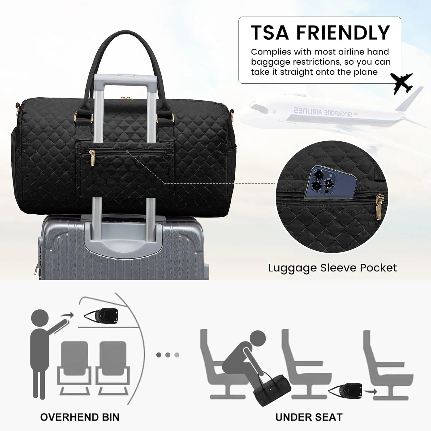 LOVEVOOK Travel Duffle Bag,Carry on Overnight Bag with Shoe Compartment,Weekender Bags for Women with Toiletry Bag,Gym Duffel Bag with Wet Pocket,Hospital Bags for Labor and Delivery