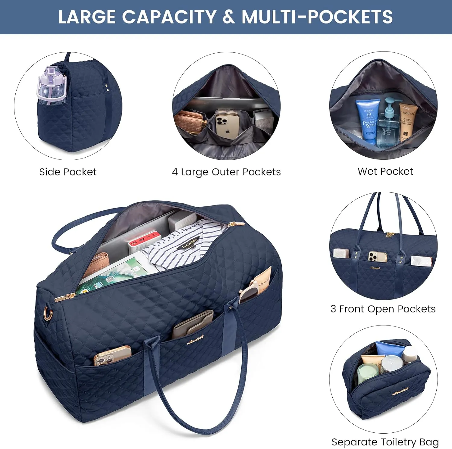 LOVEVOOK Travel Duffle Bag,Carry on Overnight Bag with Shoe Compartment,Weekender Bags for Women with Toiletry Bag,Gym Duffel Bag with Wet Pocket,Hospital Bags for Labor and Delivery