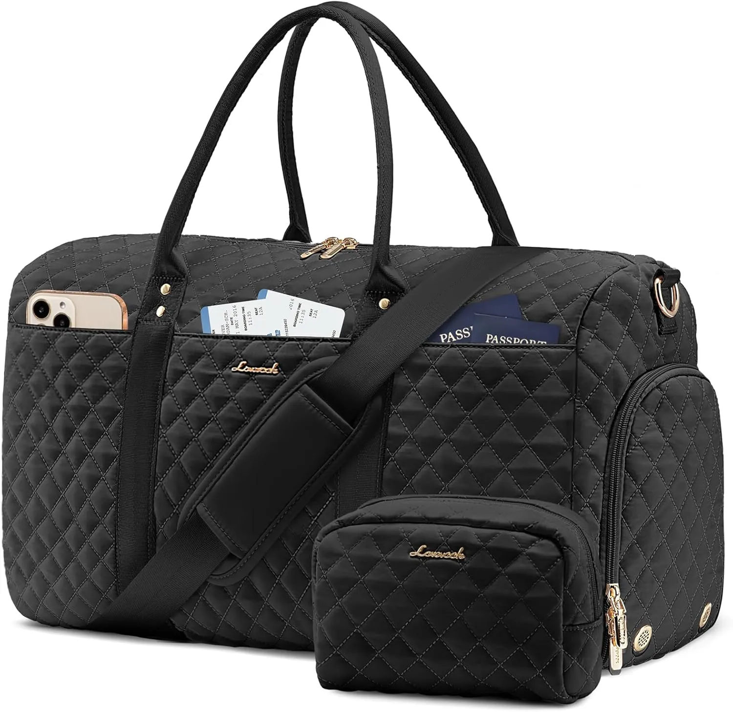 LOVEVOOK Travel Duffle Bag,Carry on Overnight Bag with Shoe Compartment,Weekender Bags for Women with Toiletry Bag,Gym Duffel Bag with Wet Pocket,Hospital Bags for Labor and Delivery