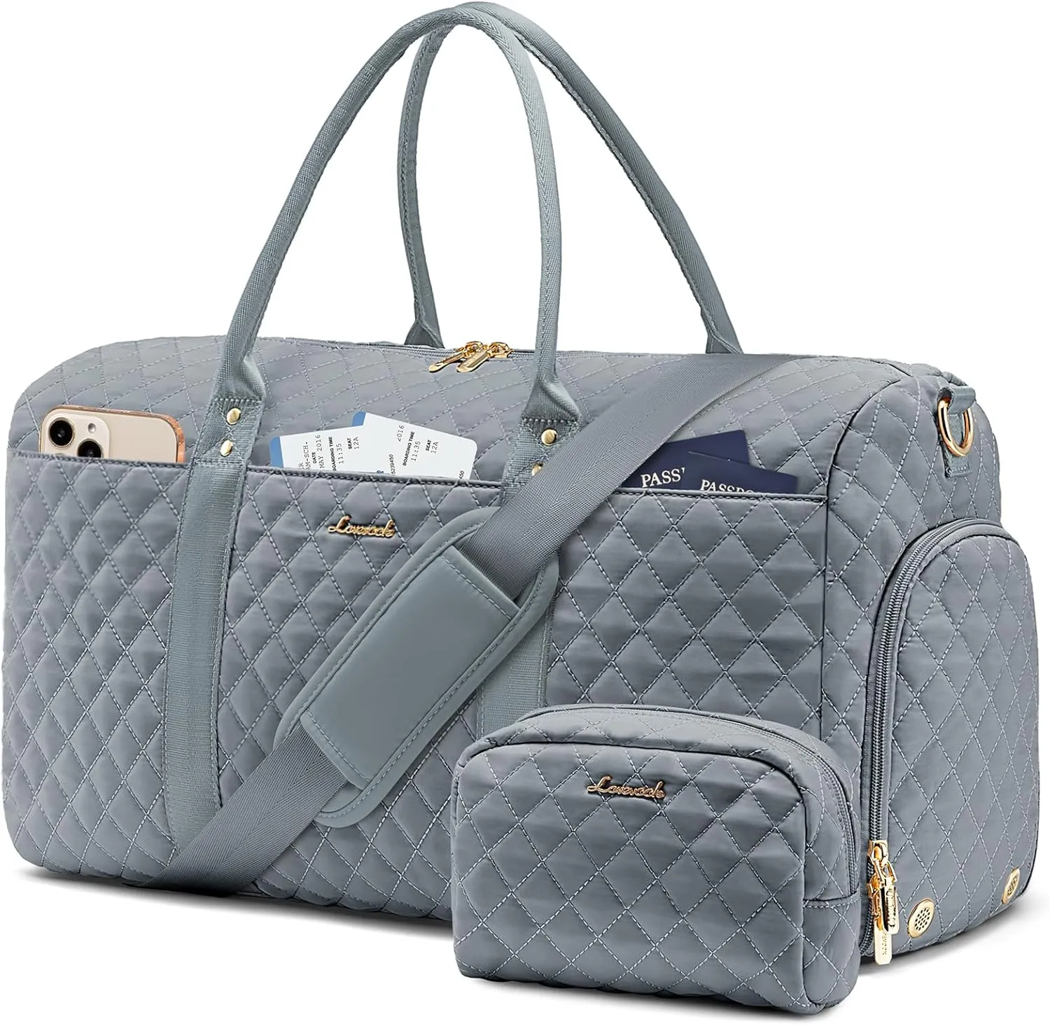 LOVEVOOK Travel Duffle Bag,Carry on Overnight Bag with Shoe Compartment,Weekender Bags for Women with Toiletry Bag,Gym Duffel Bag with Wet Pocket,Hospital Bags for Labor and Delivery