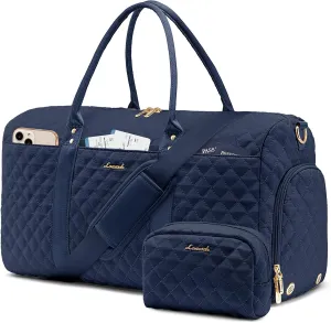 LOVEVOOK Travel Duffle Bag,Carry on Overnight Bag with Shoe Compartment,Weekender Bags for Women with Toiletry Bag,Gym Duffel Bag with Wet Pocket,Hospital Bags for Labor and Delivery