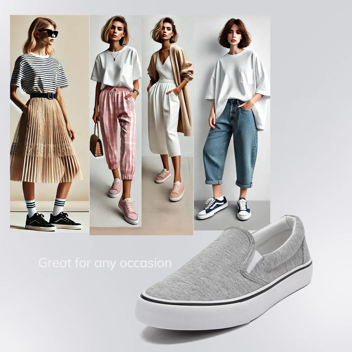 Low-Top Slip Ons Women's Fashion Sneakers Casual Canvas Sneakers for Women Comfortable Flats Breathable Padded Insole Slip on Sneakers Women Low Slip on Shoes