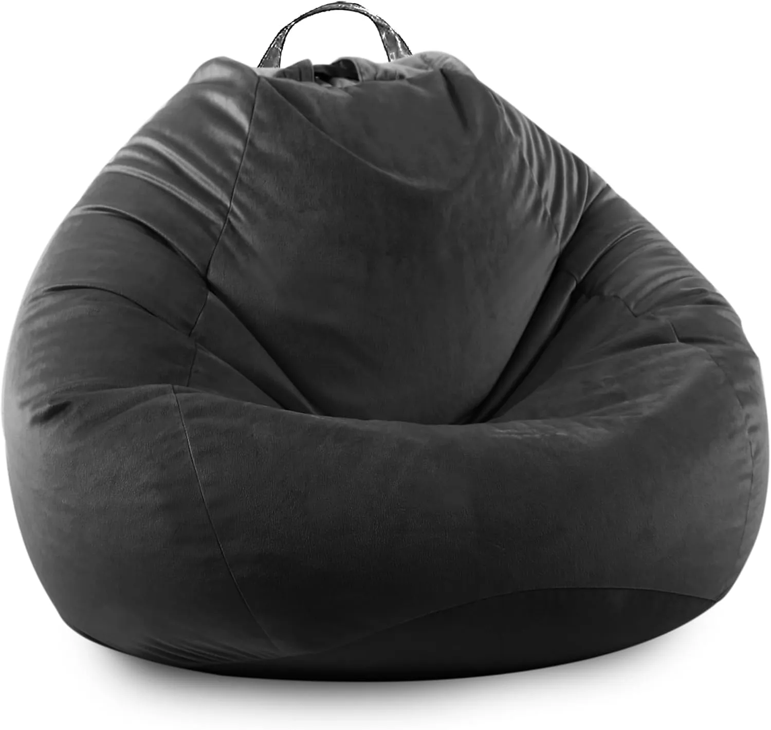 LPMOERA Stuffed Animal Storage Bean Bag Chair Cover (No Filler) Zipper Soft Fuzzy Fluffy Stuffable Bean Bag Cover for Organizing Children Plush Toys or Memory Black Large