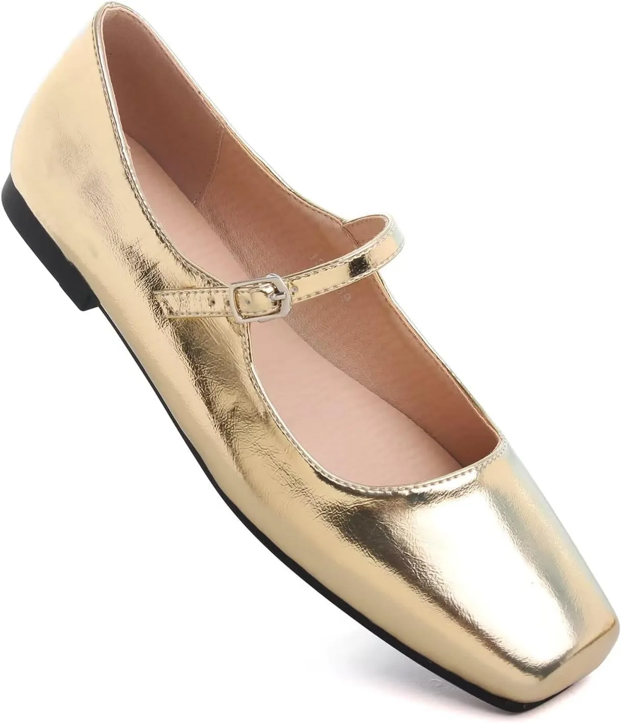 LUXINYU Women's Slip on Flats,Classy Round Toe Solid Classic Mary Jane Ballet Dance Shoes Soft Comfortable PU Flat Shoes
