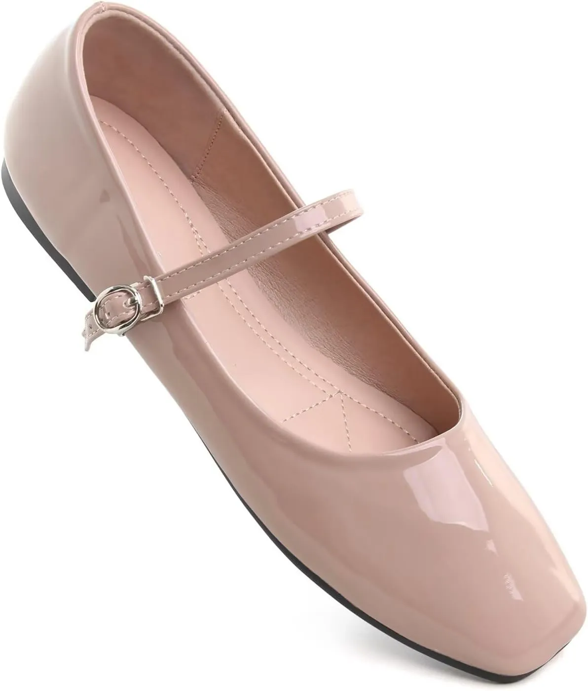 LUXINYU Women's Slip on Flats,Classy Round Toe Solid Classic Mary Jane Ballet Dance Shoes Soft Comfortable PU Flat Shoes