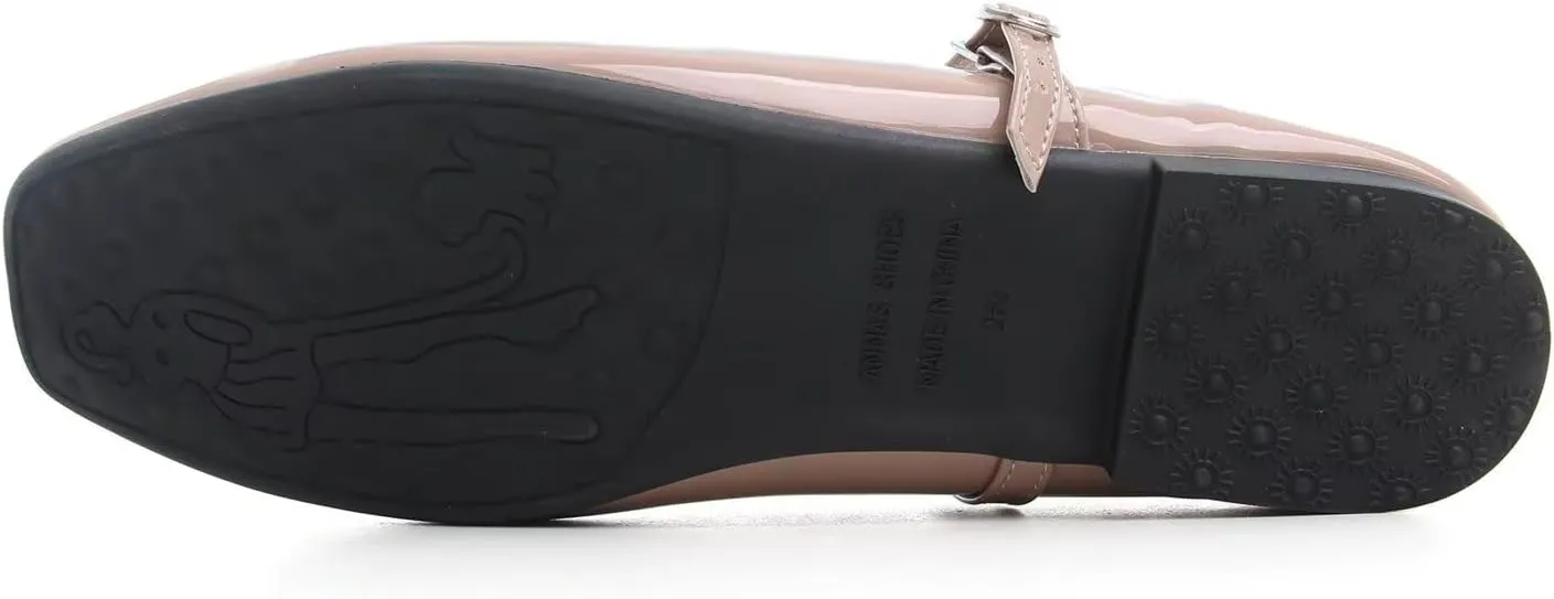 LUXINYU Women's Slip on Flats,Classy Round Toe Solid Classic Mary Jane Ballet Dance Shoes Soft Comfortable PU Flat Shoes