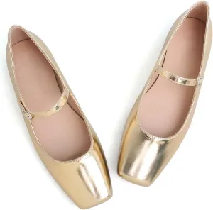 LUXINYU Women's Slip on Flats,Classy Round Toe Solid Classic Mary Jane Ballet Dance Shoes Soft Comfortable PU Flat Shoes