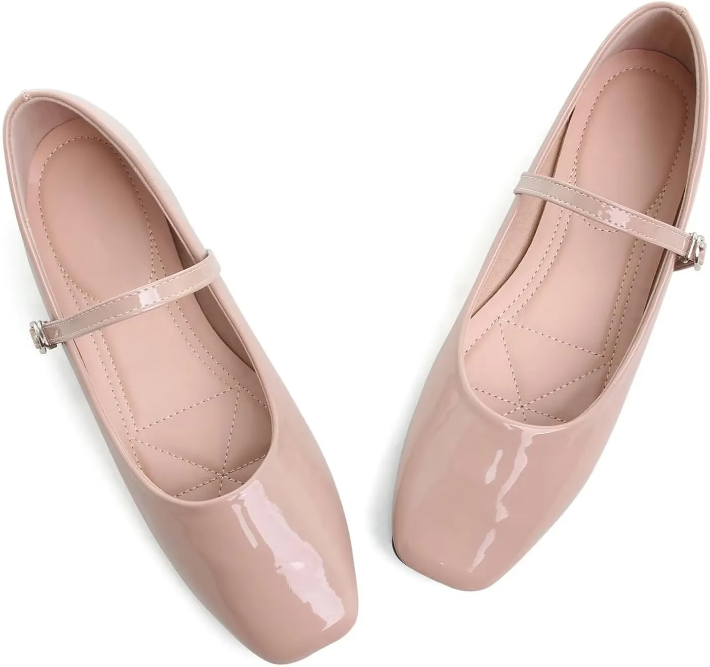 LUXINYU Women's Slip on Flats,Classy Round Toe Solid Classic Mary Jane Ballet Dance Shoes Soft Comfortable PU Flat Shoes