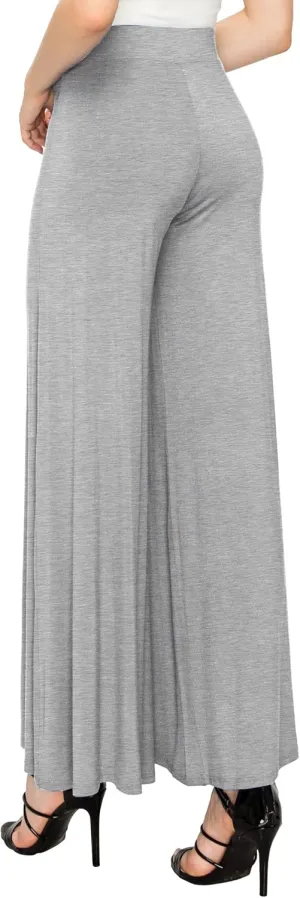 Made By Johnny Women's Solid Casual Comfy Stretchy Wide Leg Palazzo Lounge Pants