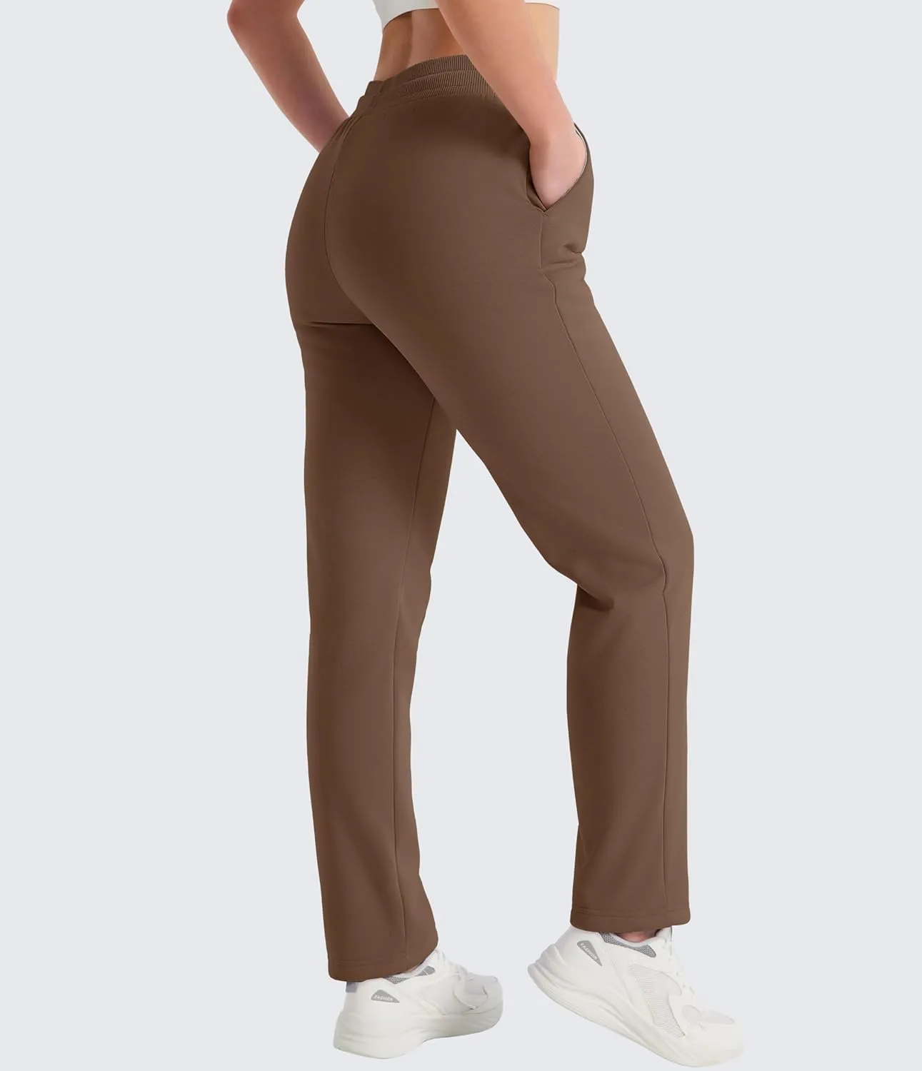 MAGCOMSEN Women's Sherpa Lined Sweatpants Winter Warm Fleece Pants Water Resistant Thermal Pants for Lounge Outdoor Snow