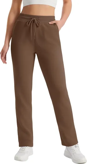 MAGCOMSEN Women's Sherpa Lined Sweatpants Winter Warm Fleece Pants Water Resistant Thermal Pants for Lounge Outdoor Snow