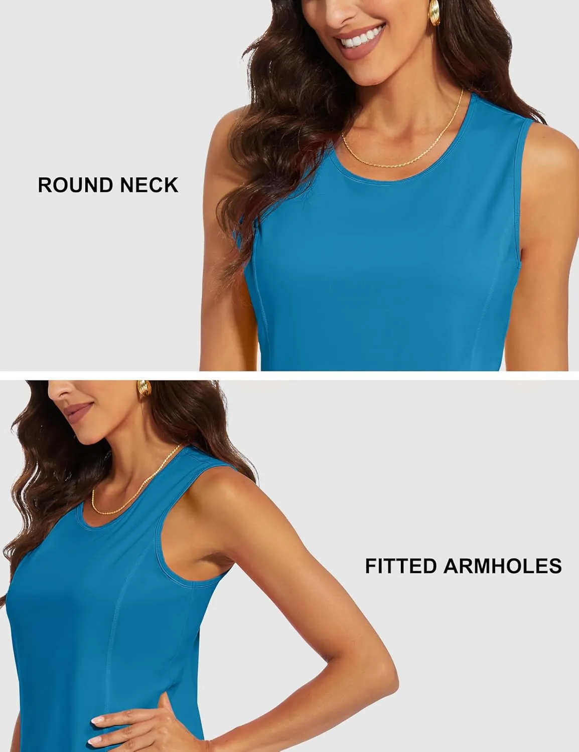 MAGCOMSEN Women's Sleeveless Workout Shirts UPF 80  Dry Fit Running Wicking Tank Tops Athletic Gym Summer