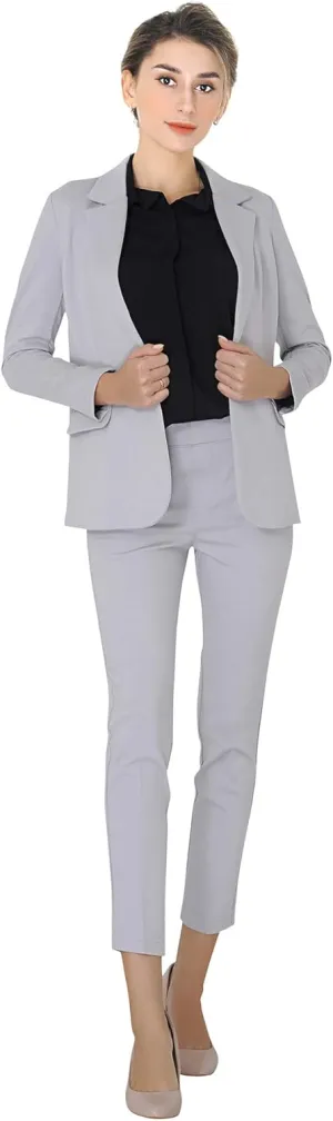 Marycrafts Women's Business Blazer Pant Suit Set for Work