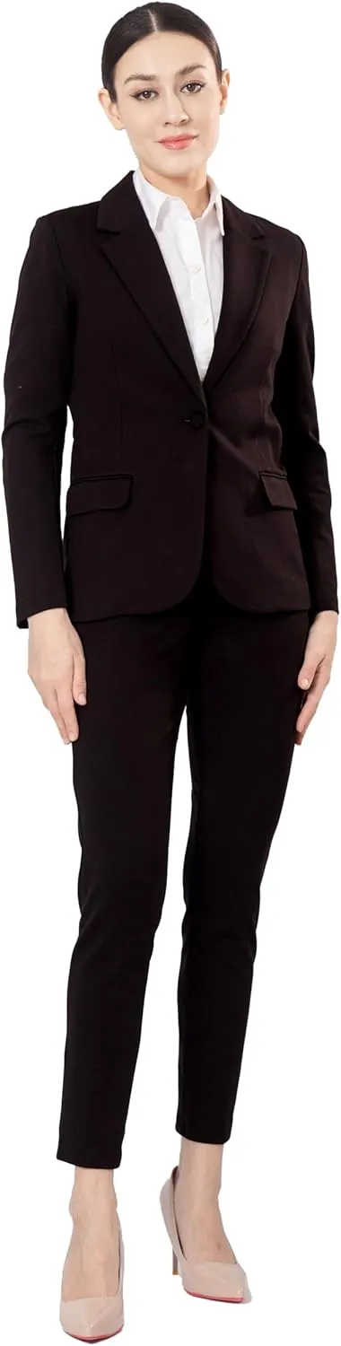 Marycrafts Women's Business Blazer Pant Suit Set for Work