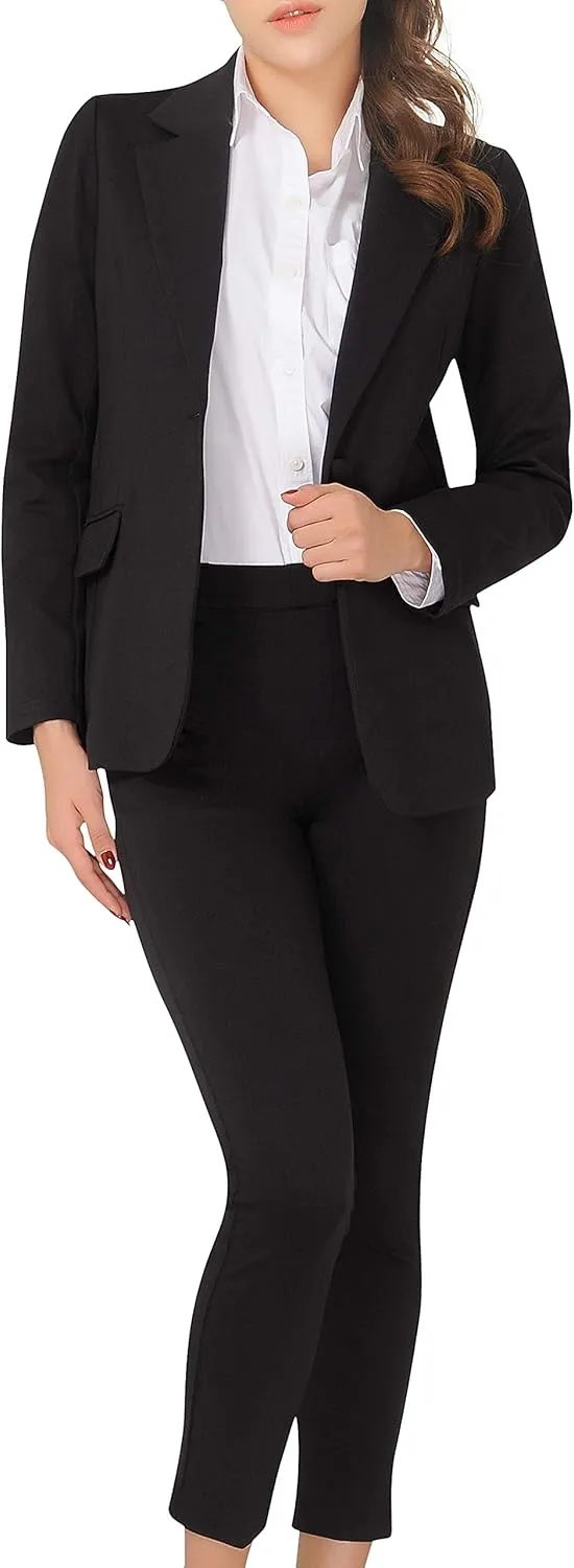 Marycrafts Women's Business Blazer Pant Suit Set for Work
