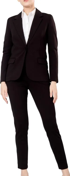 Marycrafts Women's Business Blazer Pant Suit Set for Work