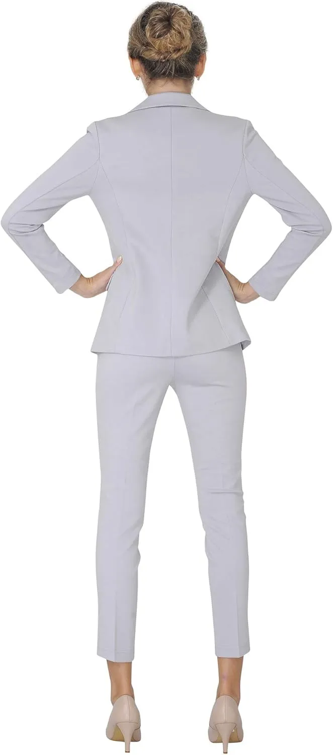 Marycrafts Women's Business Blazer Pant Suit Set for Work