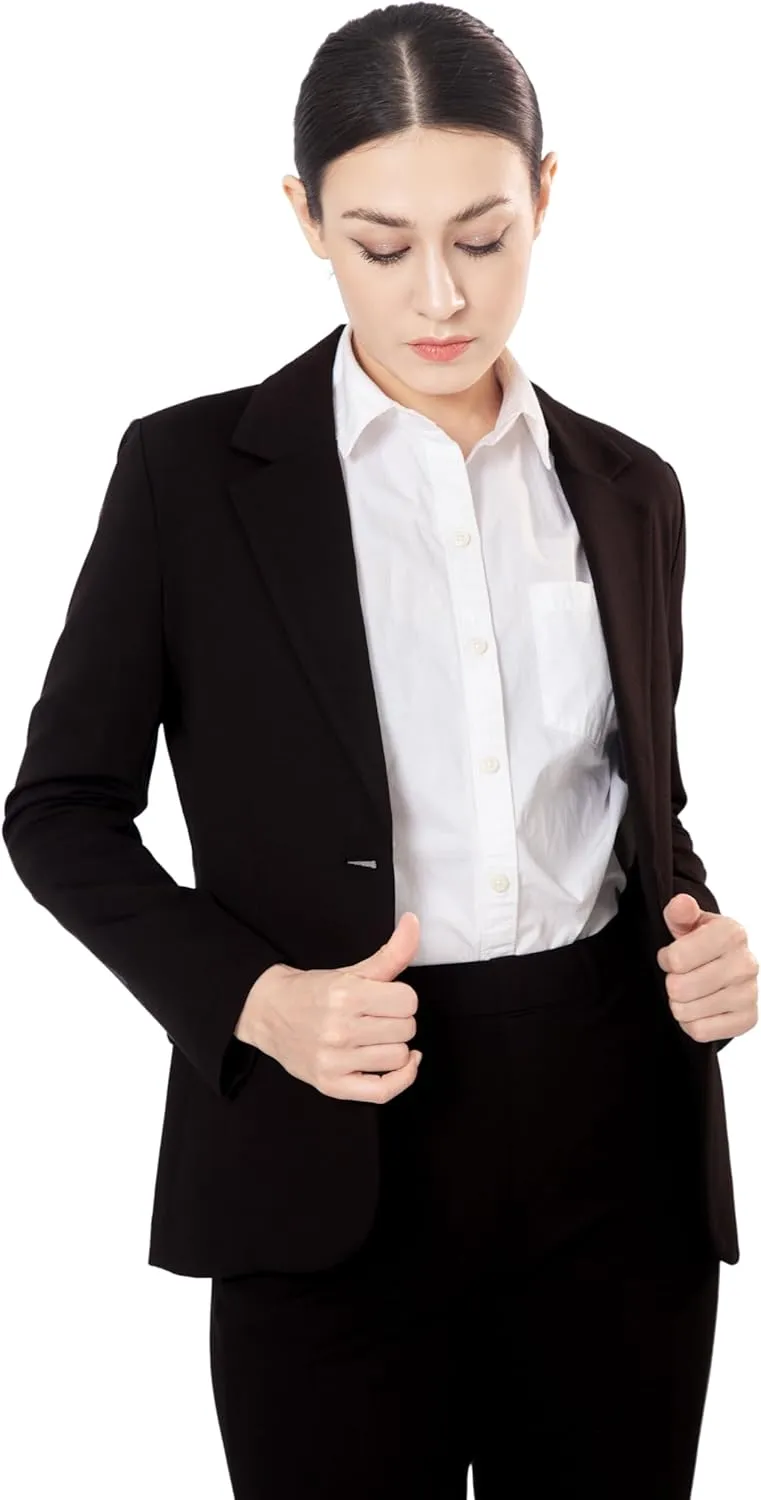 Marycrafts Women's Business Blazer Pant Suit Set for Work