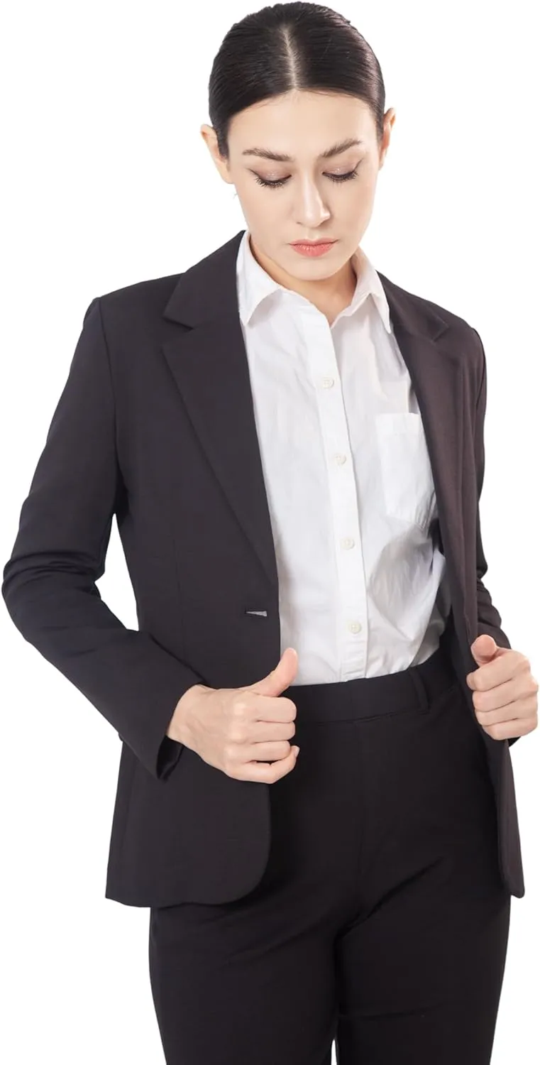 Marycrafts Women's Business Blazer Pant Suit Set for Work