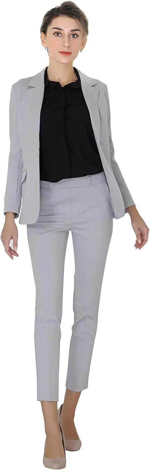 Marycrafts Women's Business Blazer Pant Suit Set for Work